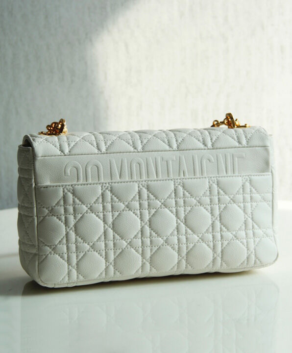 Christian Dior Large Dior Caro Bag White